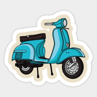 Cute moped motorcycle cartoon illustration Sticker
